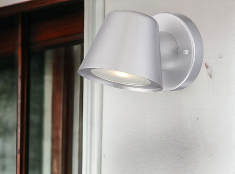 Brushed Silver LED Short Cone Wall Light