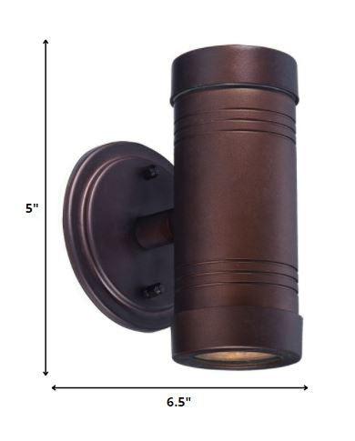 Two Light Bronze Cylinder Wall Light