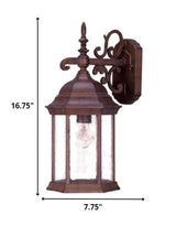 Narrow Brown Domed Hanging Lantern Wall Light