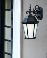 Matte Black Domed Hanging Lantern Wall Light