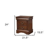 Solid Wood Cappuccino 2 Drawer Nightstand