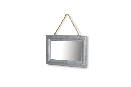 9" x 14" Silver Galvanized Metal Framed Accent Mirror