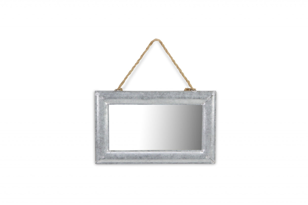 9" Silver Metal Framed Accent Mirror