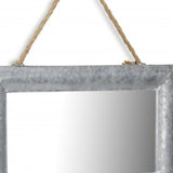 9" x 14" Silver Galvanized Metal Framed Accent Mirror