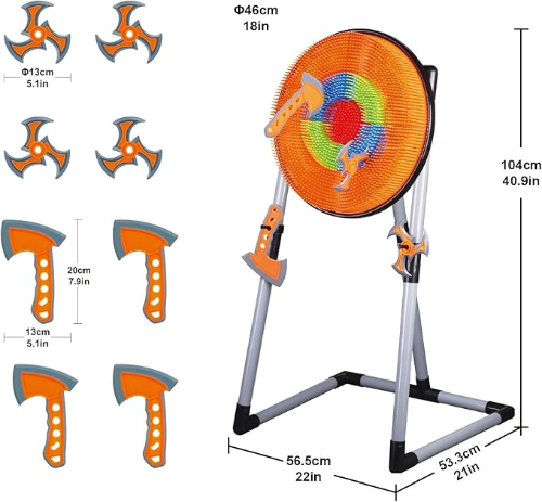 Contixo Kids Foam Axe Throwing Set with 4 Axes, 3 Darts, Bristle Target by Contixo