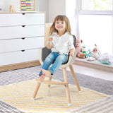 3-in-1 Convertible Wooden High Chair with Cushion-Light Gray