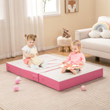 8-Piece 4-in-1 Kids Climb and Crawl Foam Playset-Pink