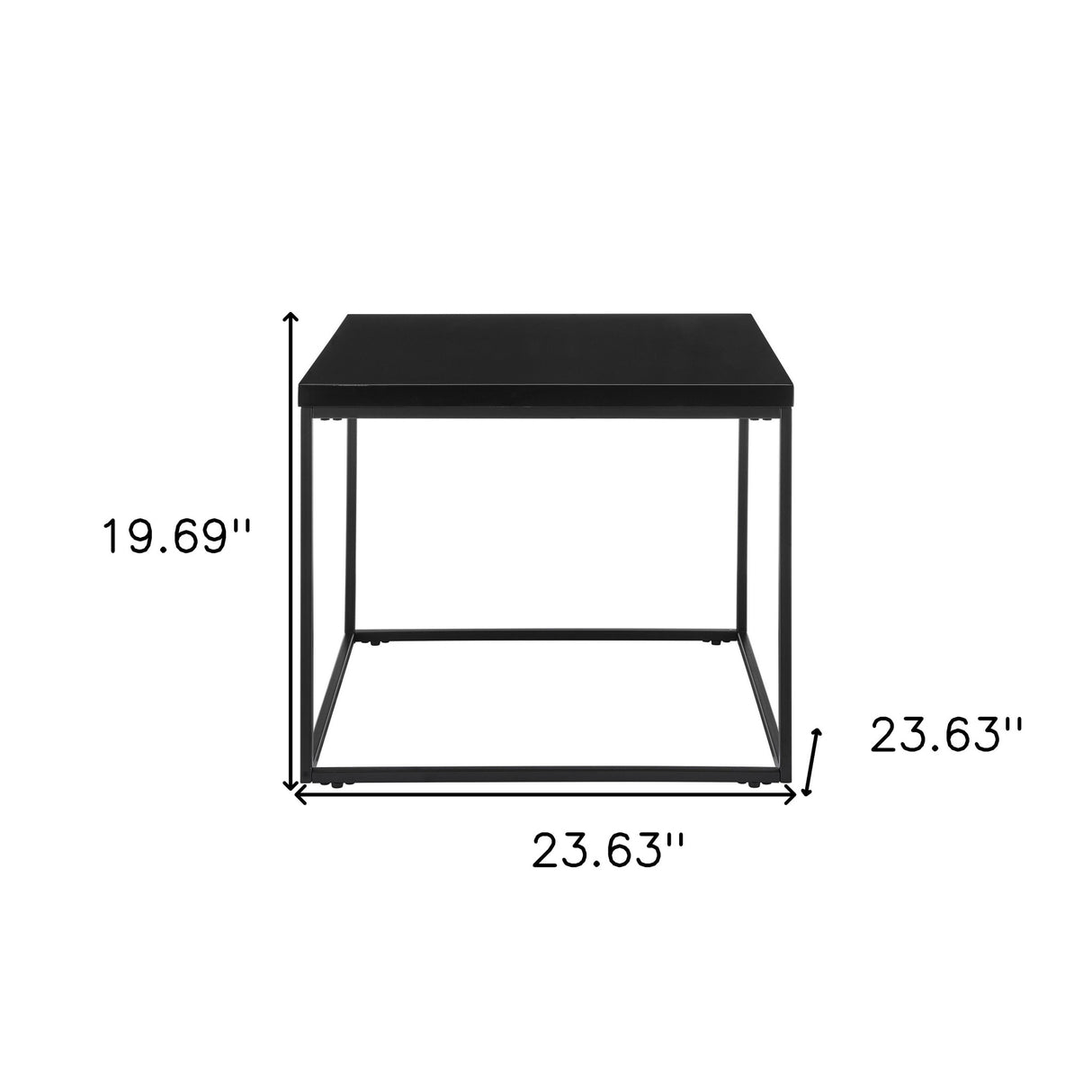 20" Black Square End Table