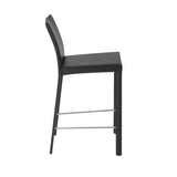 Set of Two 26" Black Steel Low Back Counter Height Bar Chairs