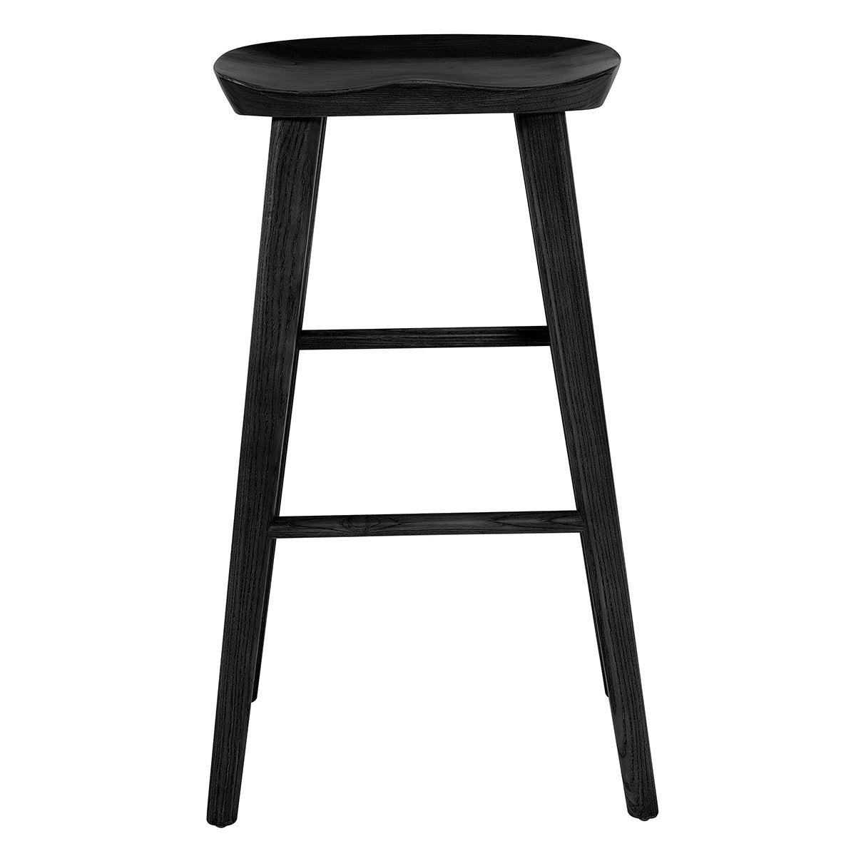 29" Black Manufactured Wood Backless Bar Height Bar Chair