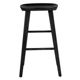 29" Black Manufactured Wood Backless Bar Height Bar Chair