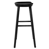 29" Black Manufactured Wood Backless Bar Height Bar Chair