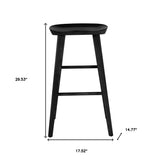 29" Black Manufactured Wood Backless Bar Height Bar Chair