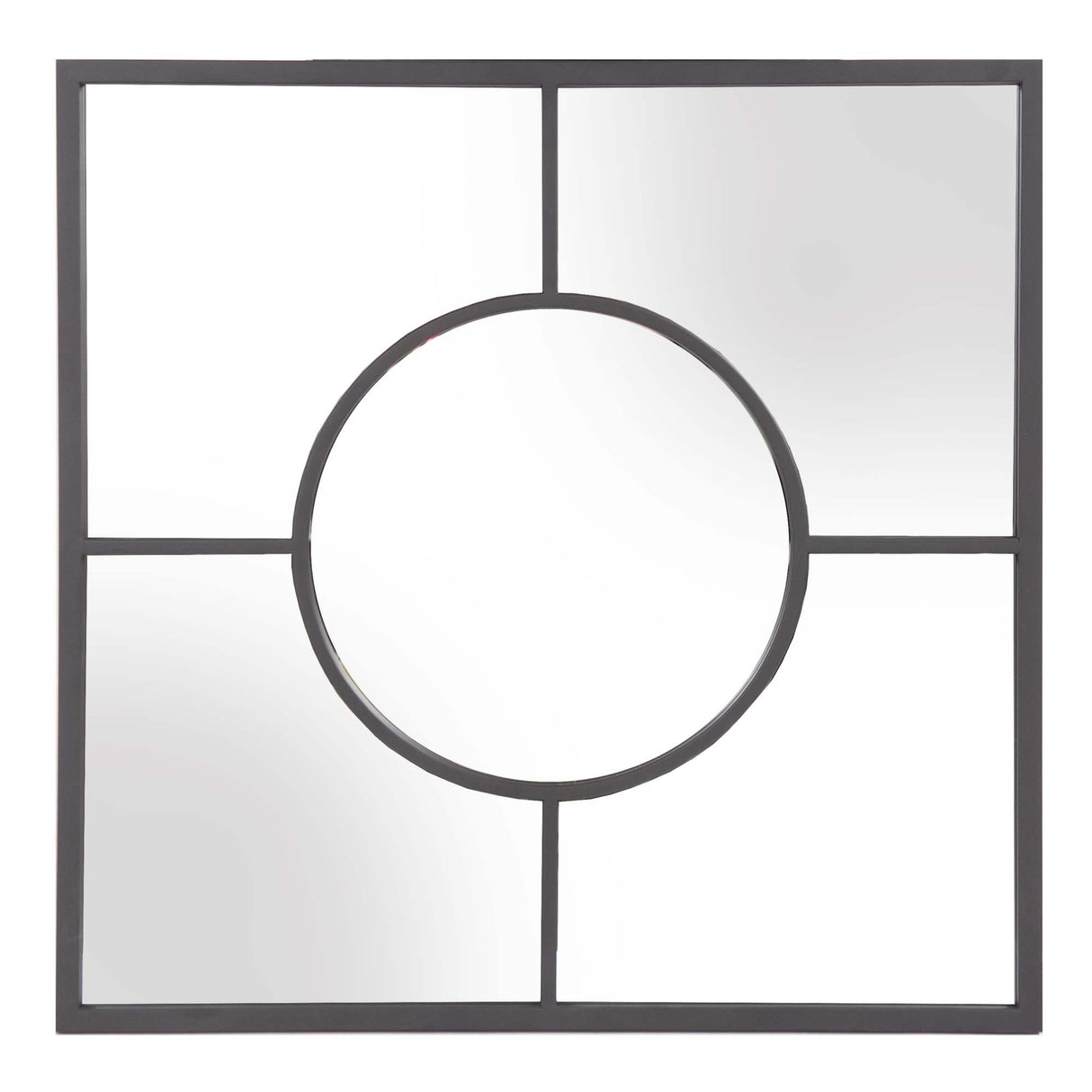 24" Graphite Square Metal Framed Accent Mirror