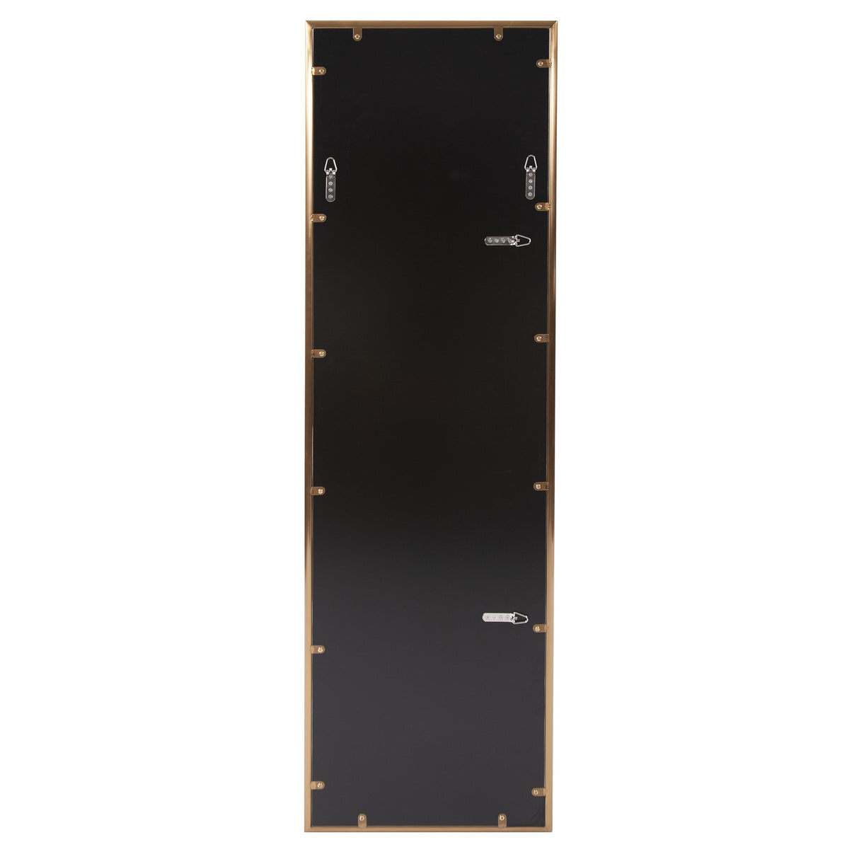 Antiqued Brushed Brass Rectangular Full Length Wall Mirror