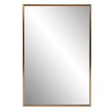 Antiqued Brushed Brass Rectangular Wall Mirror