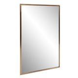 Antiqued Brushed Brass Rectangular Wall Mirror