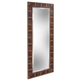 Rich Rustic Brown Faux Wood Full Body Wall Mirror