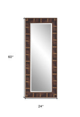 60" Gray Plastic Framed Full Length Hanging Mirror