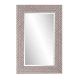 35" Gray Faux Wood Framed Accent Mirror