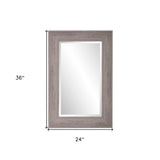 36" Gray Faux Wood Framed Accent Mirror