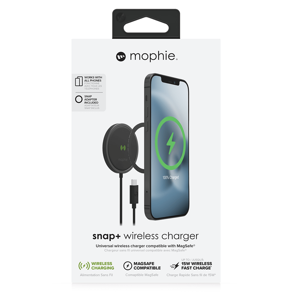 mophie Snap Plus MagSafe Wireless Charging Pad 15W Black by mophie