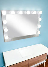 White Rectangle Accent Wood Mirror