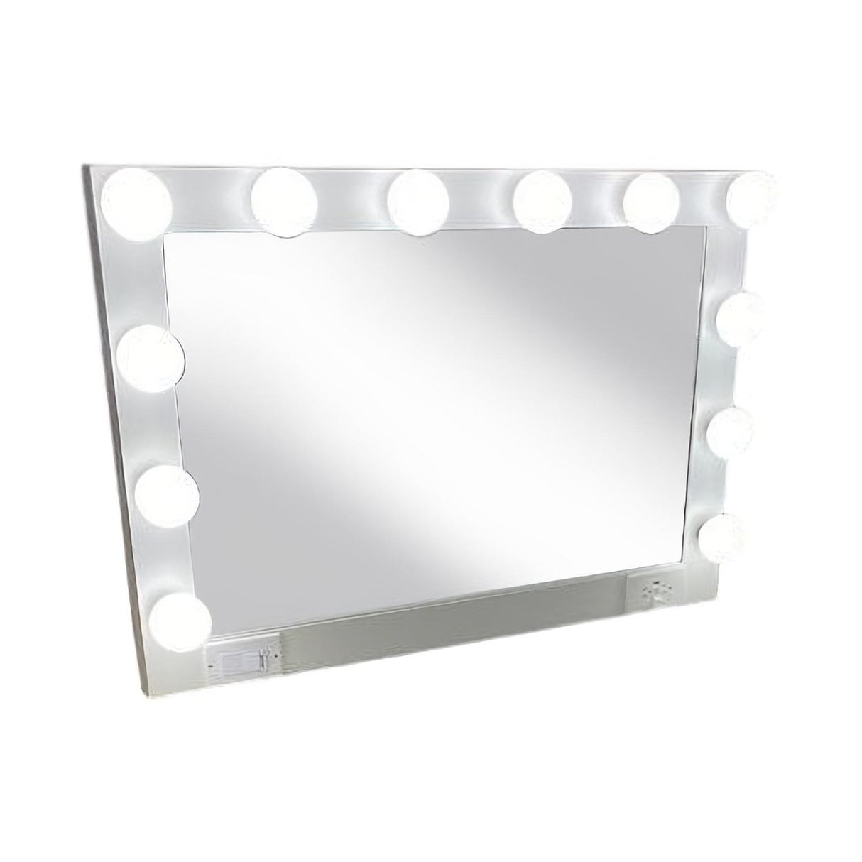 White Rectangle Accent Wood Mirror