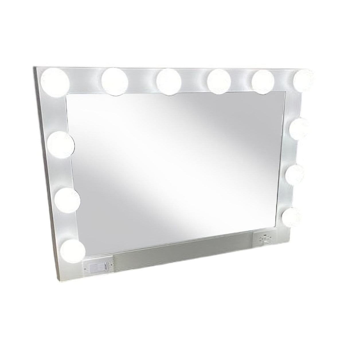 28" White Wood Framed Accent Mirror