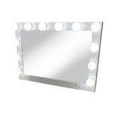 White Rectangle Accent Wood Mirror