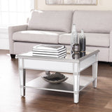 29" Silver Glass Square Mirrored Coffee Table