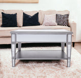 29" Silver Glass Square Mirrored Coffee Table