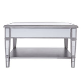 29" Silver Glass Square Mirrored Coffee Table