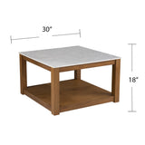 30" Natural And Natural Brown Solid Manufactured Wood Square Coffee Table