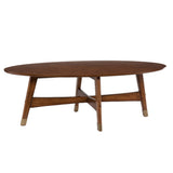 52" Brown Solid Wood With Iron Coffee Table