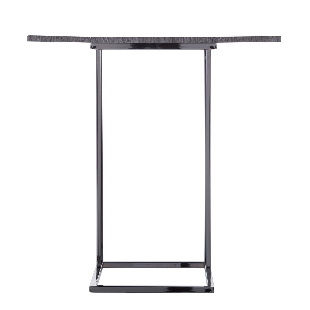 25" Silver And Gray Expandable Rectangular End Table