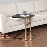 24" Gold And Black Contemporary Rectangular End Table