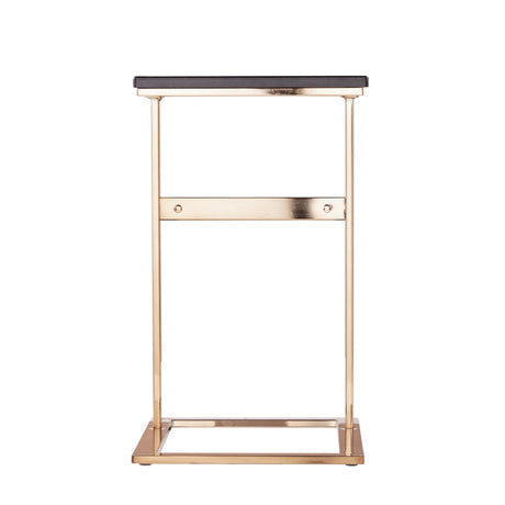 24" Gold And Black Contemporary Rectangular End Table