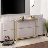 36" Silver and Gold Mirrored Glass Console Table