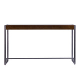 54" Dark Brown and Gunmetal Sled Console Table