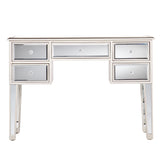 43" Silver Mirrored Glass Console Table And Drawers