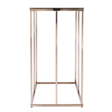 42" Clear and Gold Glass Frame Console Table