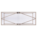 42" Clear and Gold Glass Frame Console Table