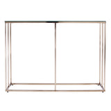 42" Clear and Gold Glass Frame Console Table