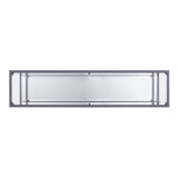 52" Clear and Silver Glass Sled Console Table With Shelves