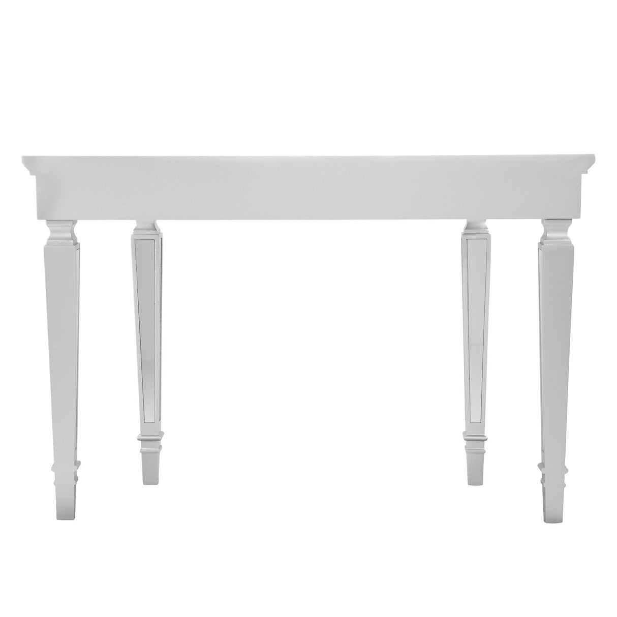 45" Silver Mirrored Glass Free Form Console Table