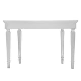 45" Silver Mirrored Glass Free Form Console Table