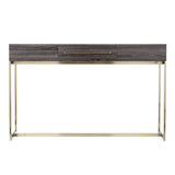 48" Gray and Gold Sled Console Table With Storage