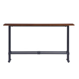 56" Espresso and Black Console Table