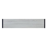 54" White and Black Distressed Sled Console Table